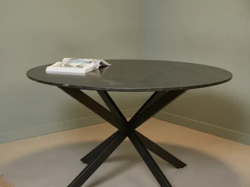 Eettafel Orvenrocca 130 x 130 cm rond marmer