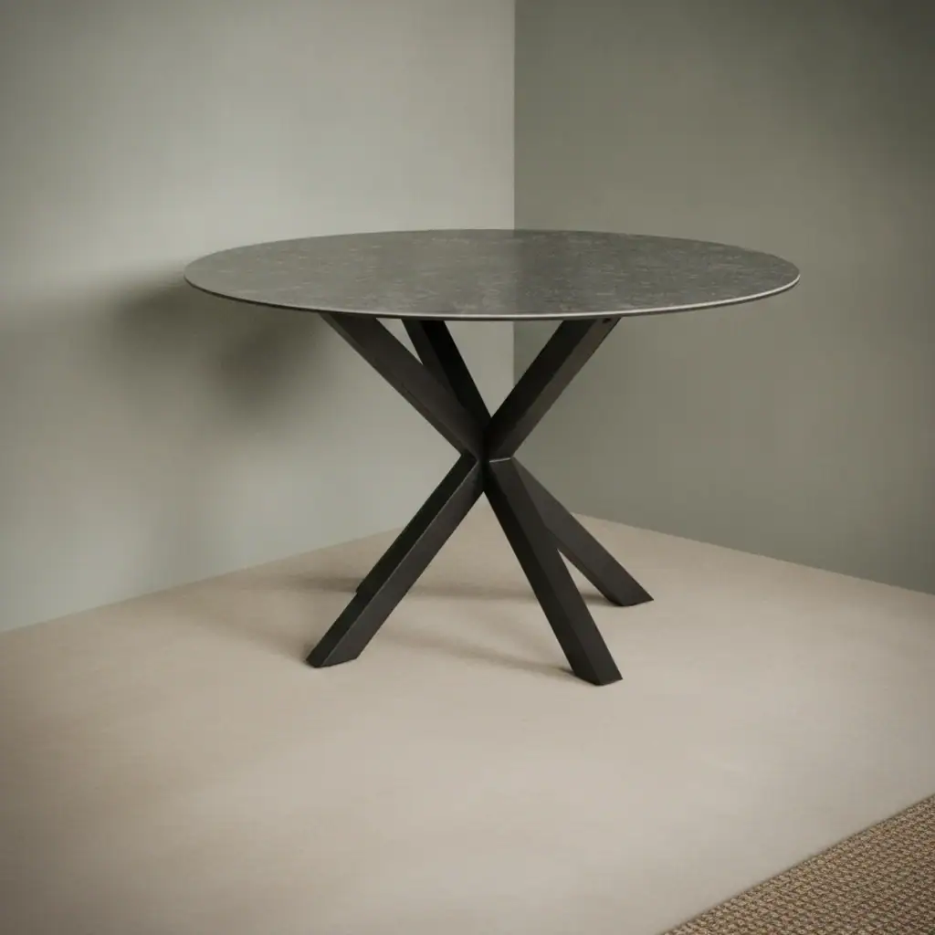 Eettafel Quoravvalo 119 cm rond keramiek staal