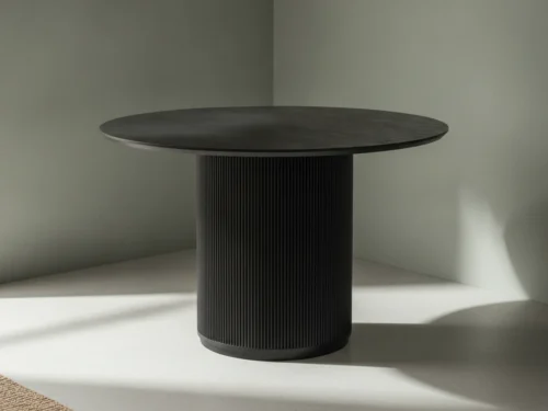 Eettafel Quorordora 120 x 120 cm rond mangohout metaal