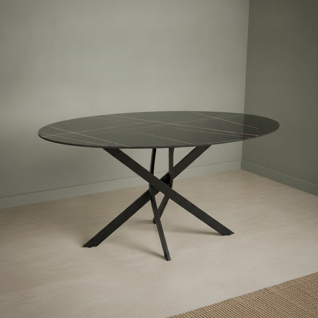 Eettafel Skausesta Zwart 130 cm