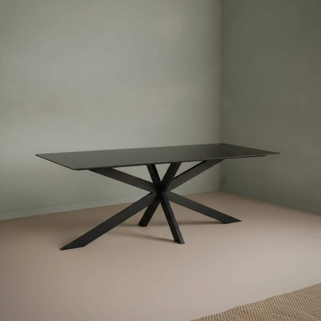 Eettafel Tarmen Zwart 230x100 cm