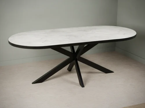Eettafel Vervulrocca 210 x 100 cm ovaal marmer