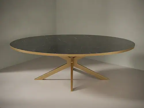 Eettafel Wervorverde 180 x 100 cm ovaal marmer