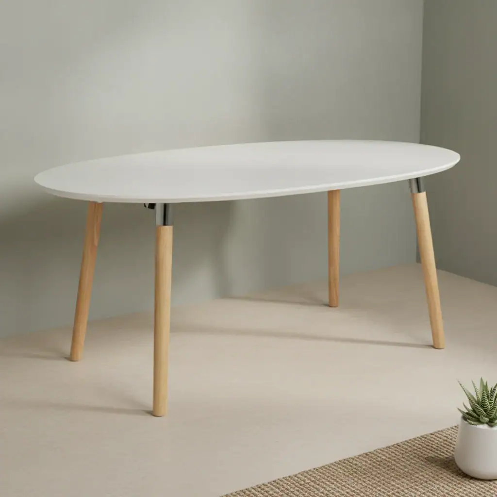 Eettafel Xavabrisa 100 x 74 cm rond eikenhout