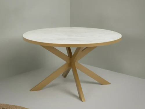 Eettafel Xavelvenna 80 x 13 cm rond marmer