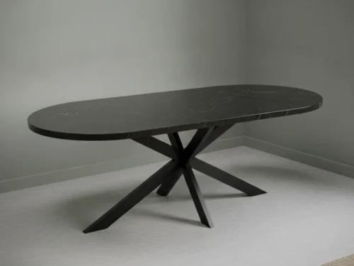 Eettafel Yvorniterra 240 x 100 cm ovaal marmer