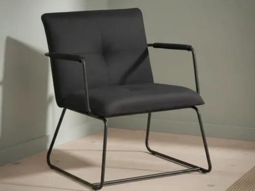 Fauteuil Coltira Velvet Zwart