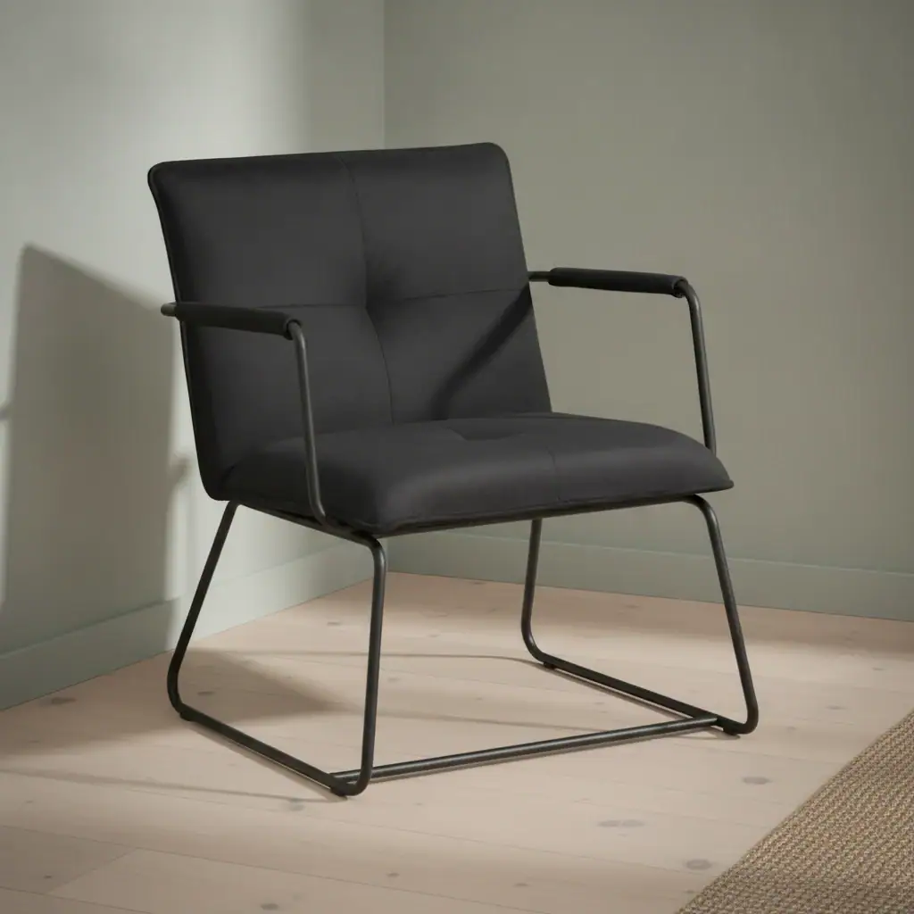Fauteuil Coltira Velvet Zwart
