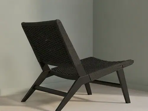 Fauteuil Daustira Hout Zwart