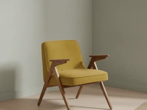 Fauteuil Fievora Velvet Mosterdgeel