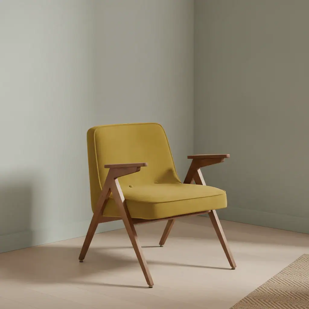 Fauteuil Fievora Velvet Mosterdgeel