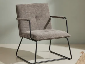 Fauteuil Foondira Chenille Grijs