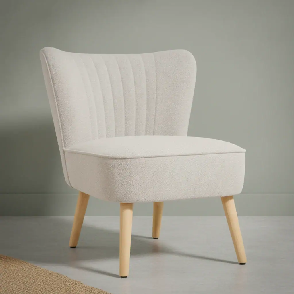 Fauteuil Gavuvenna bouclé naturel