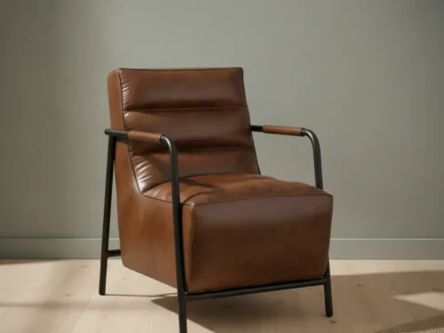Fauteuil Kaunea Leer Bruin