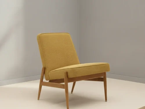 Fauteuil Treentone Bouclé Mosterdgeel