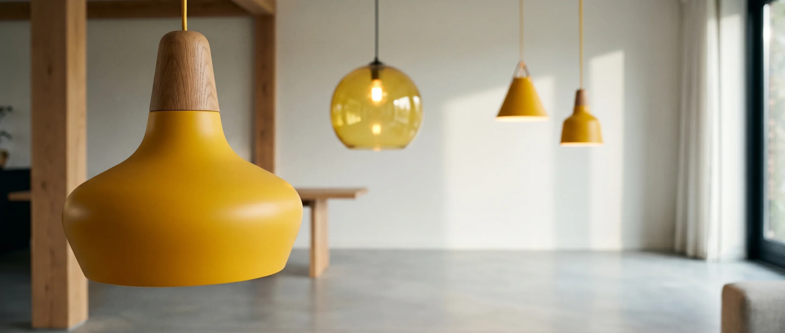 Gele hanglampen
