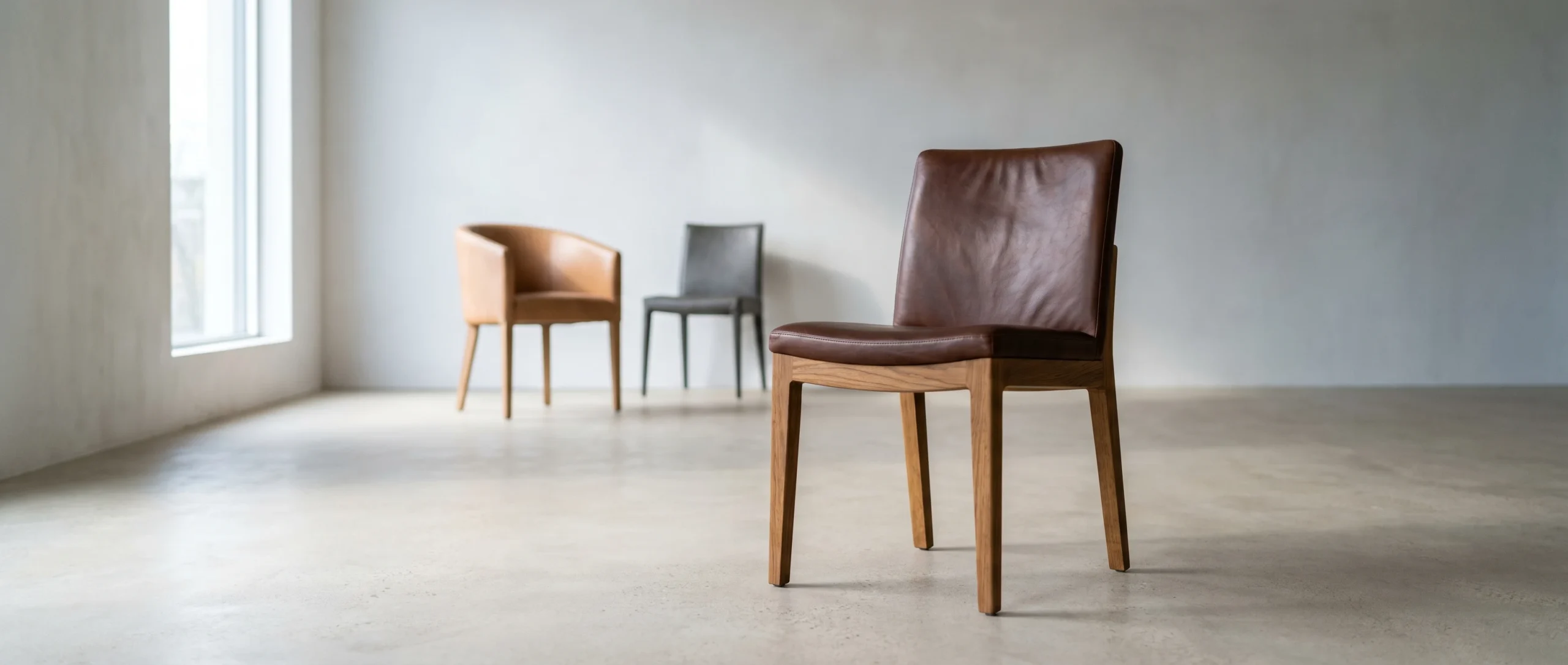 Lederen eetkamerstoelen
