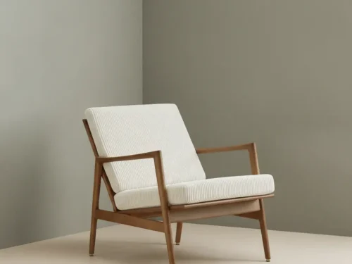 Loungestoel Kokel Hout Crème