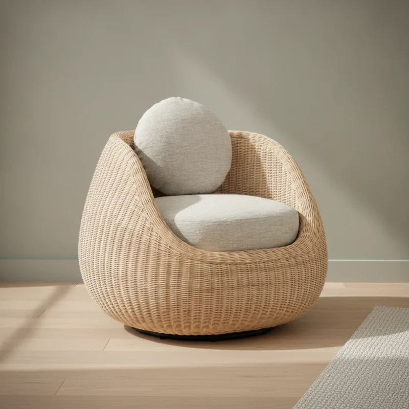 Loungestoel Voorde Rotan Naturel