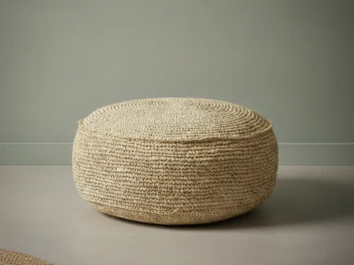 Poef Diennol Raffia Naturel