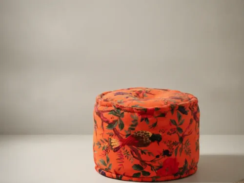 Poef Flaalon Katoen Oranje