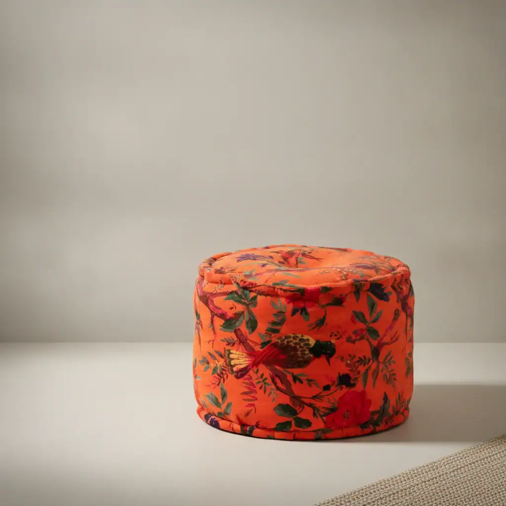 Poef Flaalon Katoen Oranje