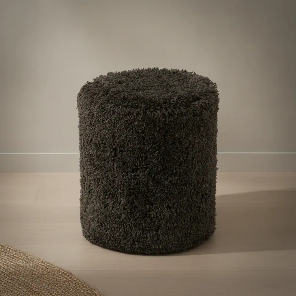 Poef Grou Polyester Grijs