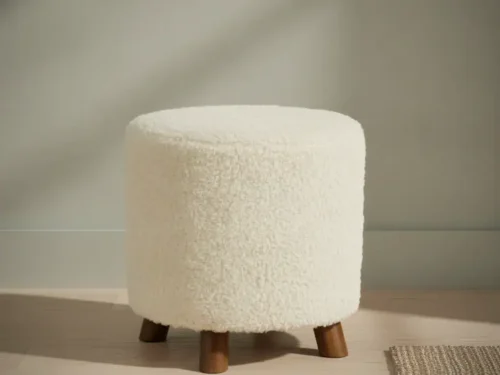 Poef Paurin Polyester Wit