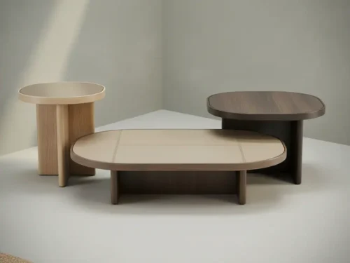 Salontafel Dalmoncanto beige zwart rond keramiek