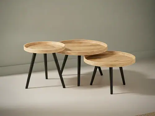 Salontafel Henir Mangohout 70 cm - Set van 3