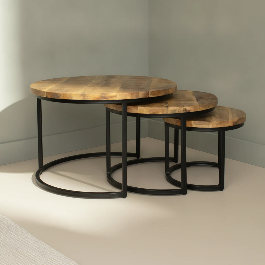 Salontafel Siestano Zwart Ø77 cm