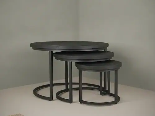 Salontafel Slaurda Zwart 40 cm - Set van 3