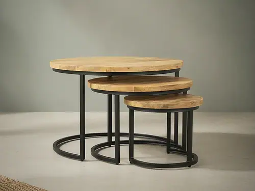 Salontafel Staurone Zwart - Set van 3
