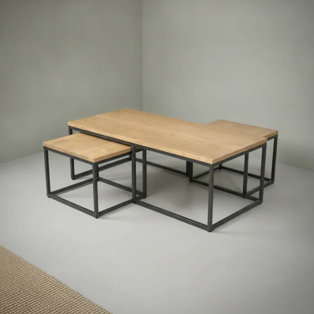 Salontafel Tulvak Mangohout 120 cm - Set van 3