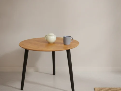 Sofatafel Trieltund Zwart Ø70 cm
