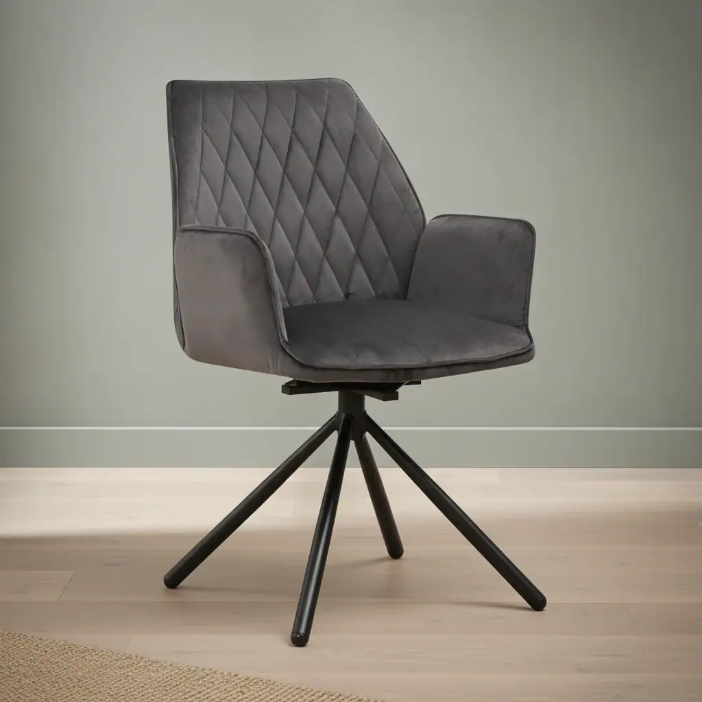 Stoel Breenson Velvet Antraciet