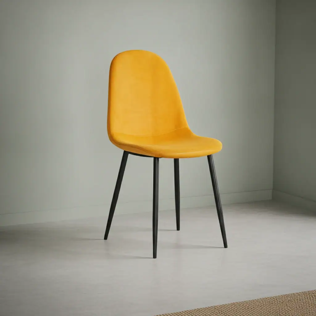 Stoel Breeri Velvet Geel