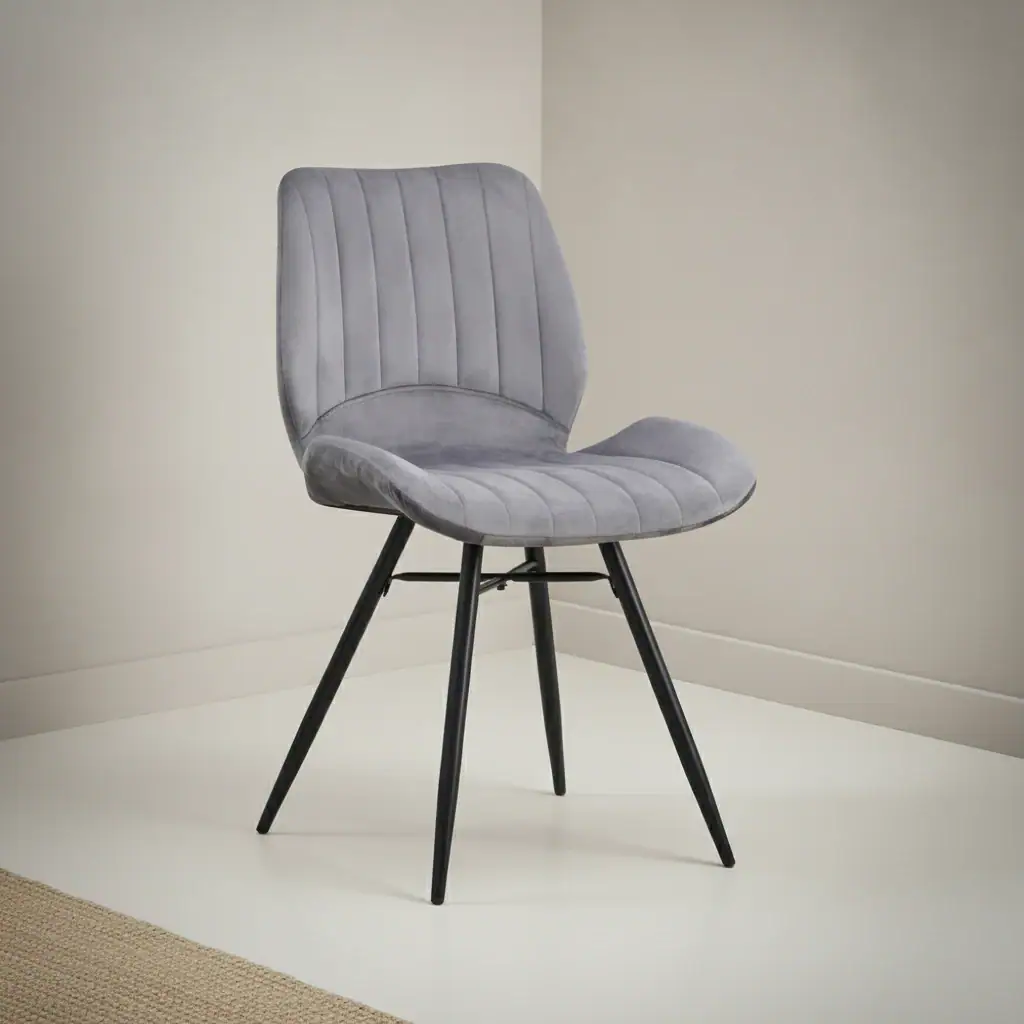 Stoel Lerdund Velvet Antraciet