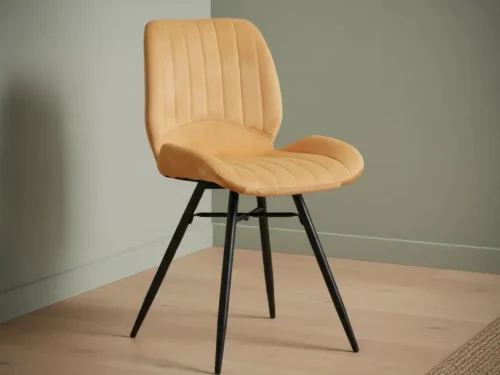 Stoel Preemum Velvet Geel