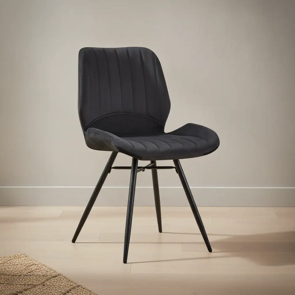 Stoel Rerine Velvet Zwart