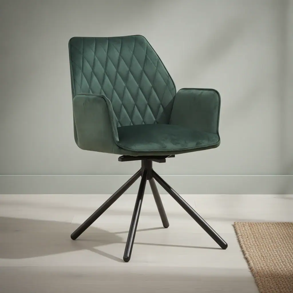 Stoel Rirnun Velvet Groen
