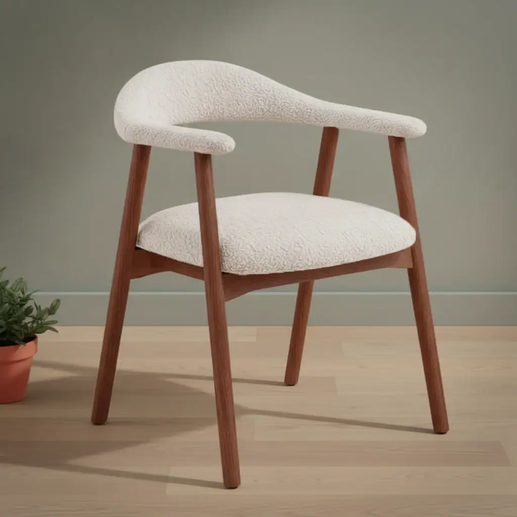 Stoel Tuller Walnoot Ivoor