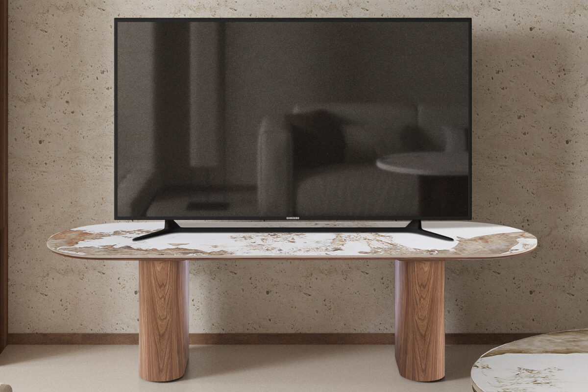 Tv-meubel Marbella 160 cm marmerlook wit Hotel chique – foto 2