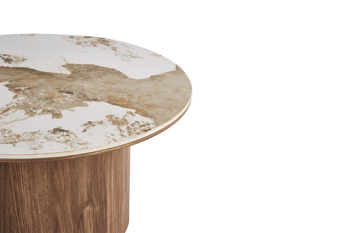 Salontafel Marbella Rond 80 cm marmerlook wit Hotel chique – foto 6