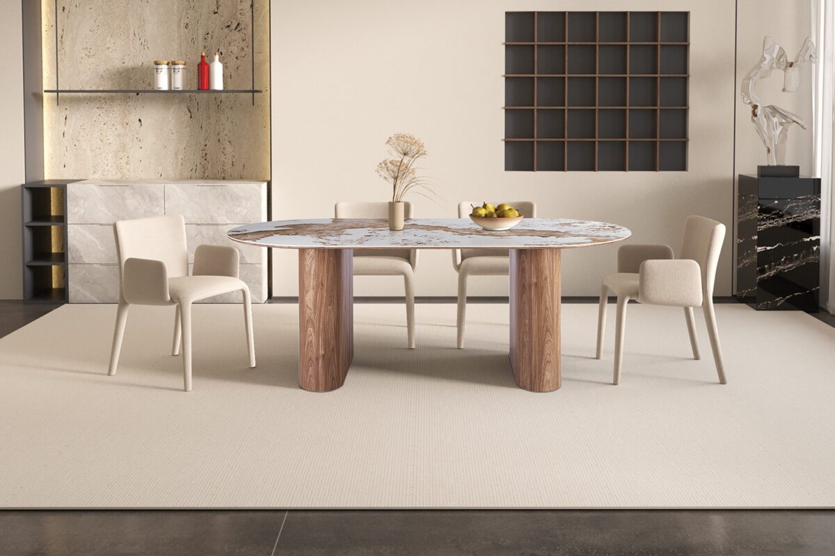 Eettafel Marbella 210 cm marmerlook wit Hotel chique – foto 2
