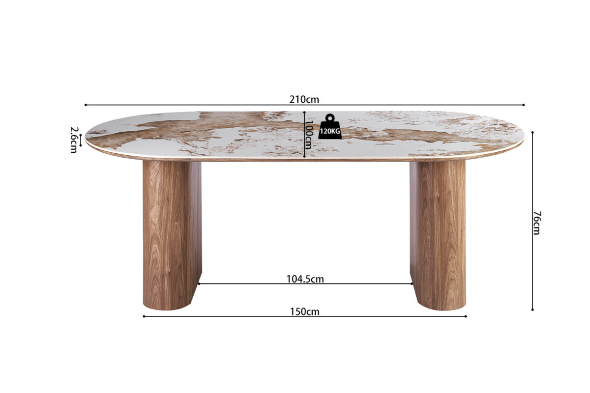 Eettafel Marbella 210 cm marmerlook wit Hotel chique – foto 7