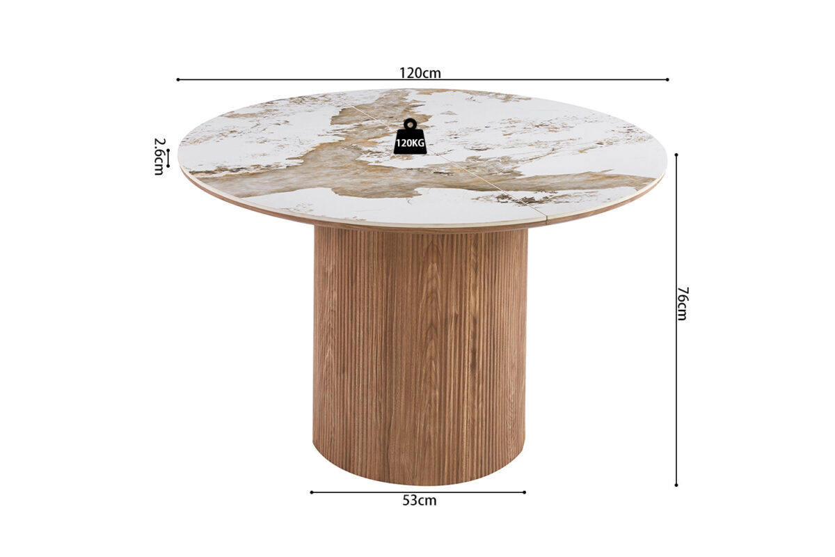 Uitschuifbare eettafel Marbella 120-200 cm marmerlook wit – foto 11