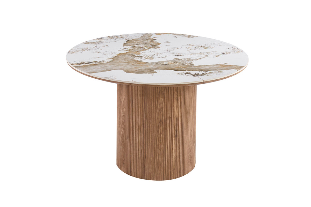 Uitschuifbare eettafel Marbella 120-200 cm marmerlook wit – foto 7