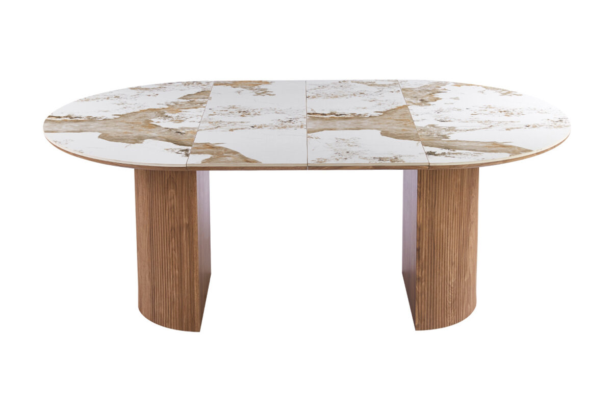Uitschuifbare eettafel Marbella 120-200 cm marmerlook wit – foto 8