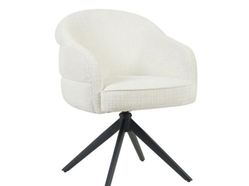 Eetkamerstoel  Aliro offwhite auto-return met armleuning  metalen frame